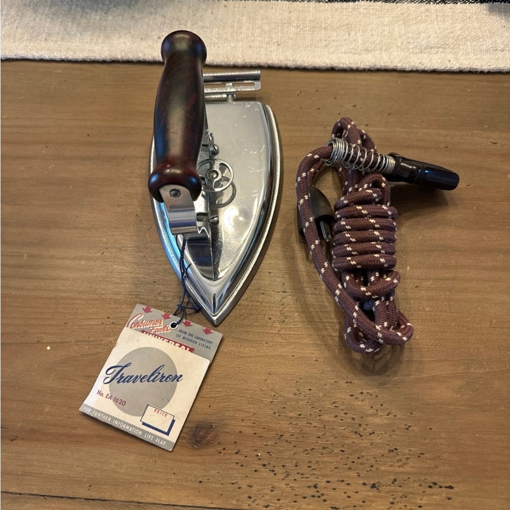 Vintage Travel Iron with Cord